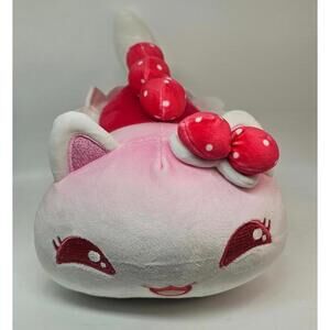 APHMAU MeeMeow Strawberry Shortcake Cat Plush Red Bow and Hearts